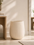 Ribbed Large Planter | Off White | 36 cm