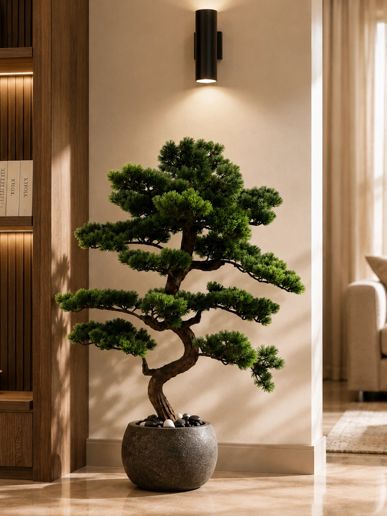 Premium Artificial Bonsai Plant | 88 cm | With Basic Pot