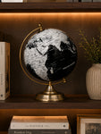 Silver & Black Globe | Lifted Metal Stand | 32 cm