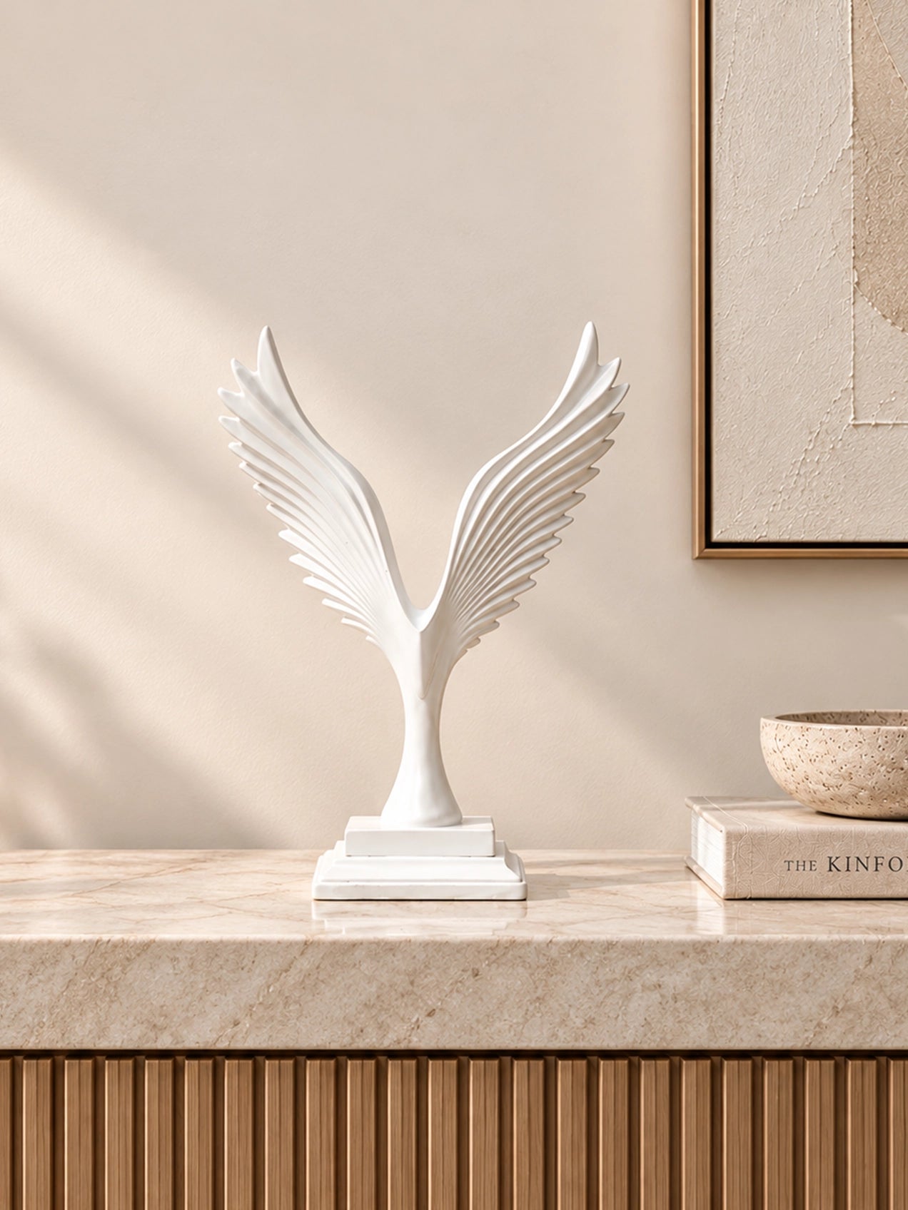 Ascendancy Roc Winged Sculpture | White | 31 cm