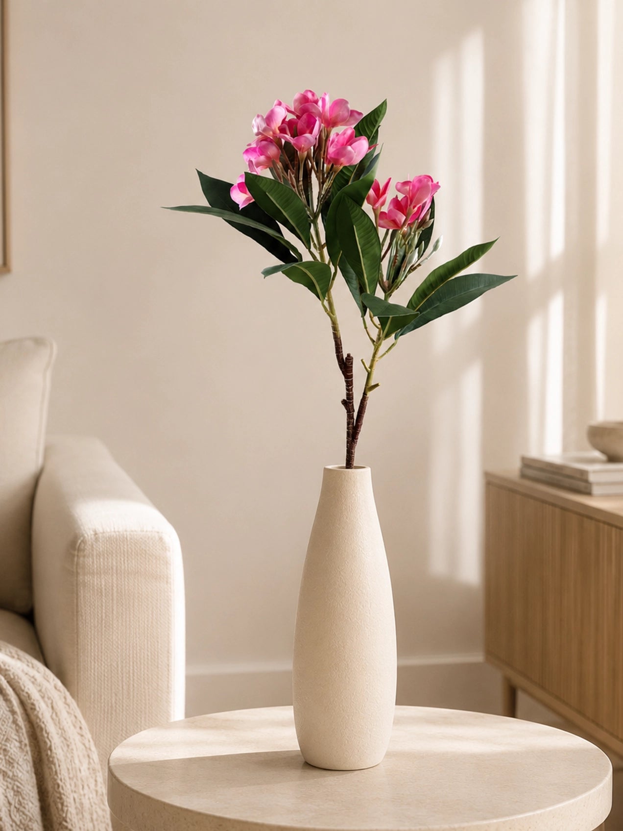 Frangipani Flower Stick | Cherry Red | 84 cm