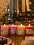 French, Lime Basil & Citrus, Rose Men's, Rose Garden - Scented Pillar Candle | 8 cm | Set of 4