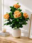 Artificial Hydrangea Flower Bunch | Orange | 72 cm