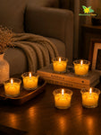 Glass Candle | Rose | 5 cm | Set of 3, 6 Pcs