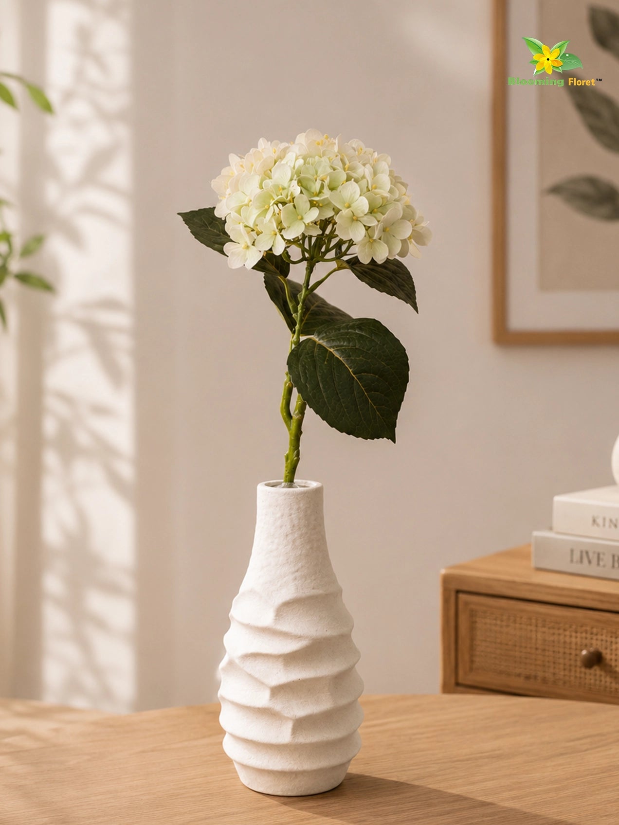 Hydrangea Flower Stick | White | 63 cm