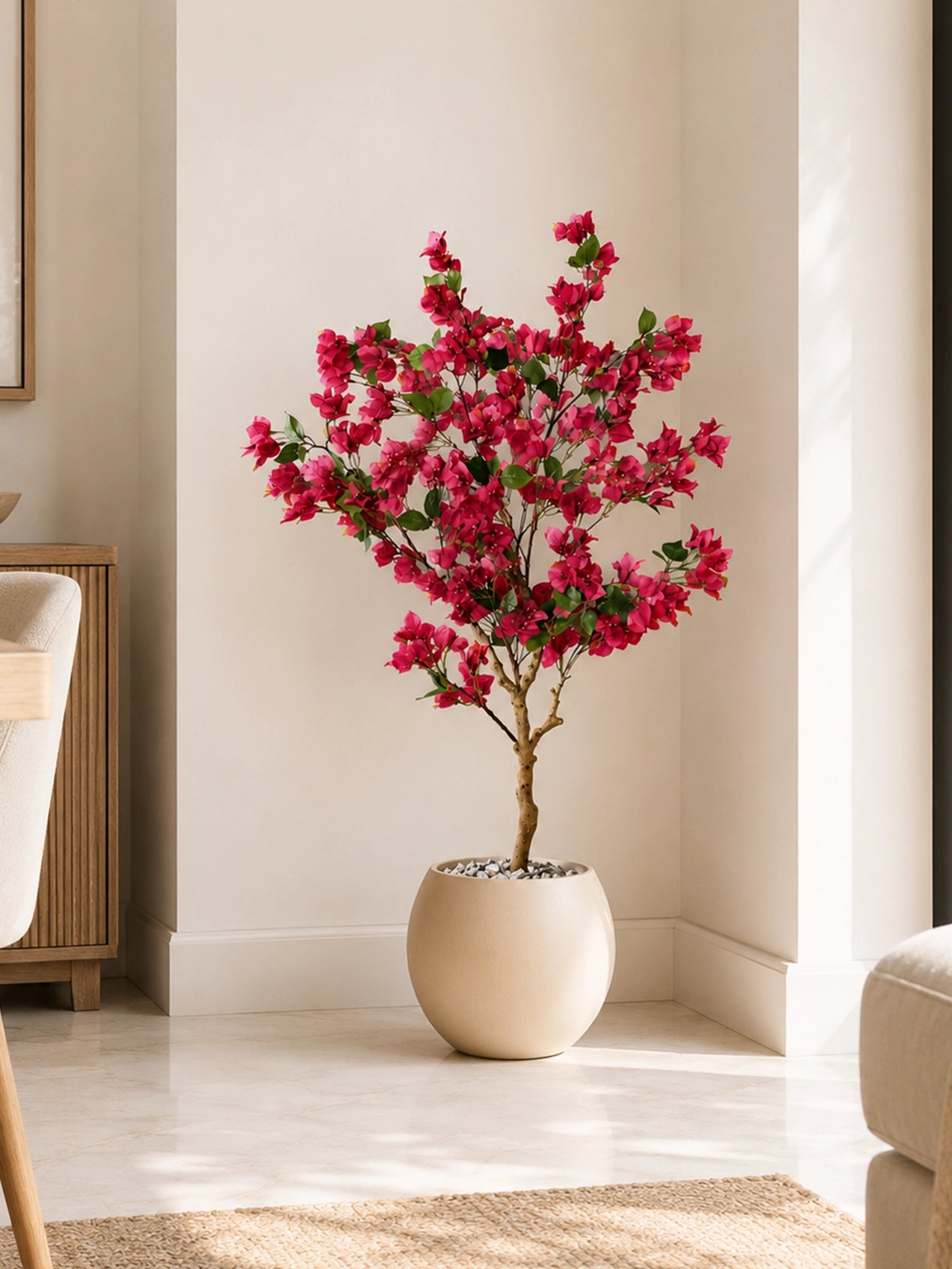Artificial Bougainvillea Plant | 130 cm | 450 Flowers | Basic Pot
