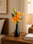 Artificial Lily Flower Stick | Orange | 35 cm