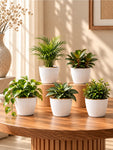 Elegant Ribbed Melamine Pot | White | 16 cm | Set of 5