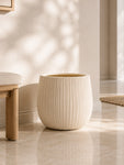 Ribbed Large Planter | Off White | 31 cm