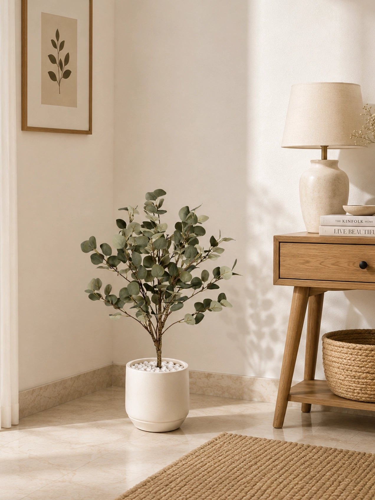 Artificial Eucalyptus Plant | 90 cm |  With Basic pot