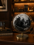 Silver Globe | Plain Metal Stand | 28 cm