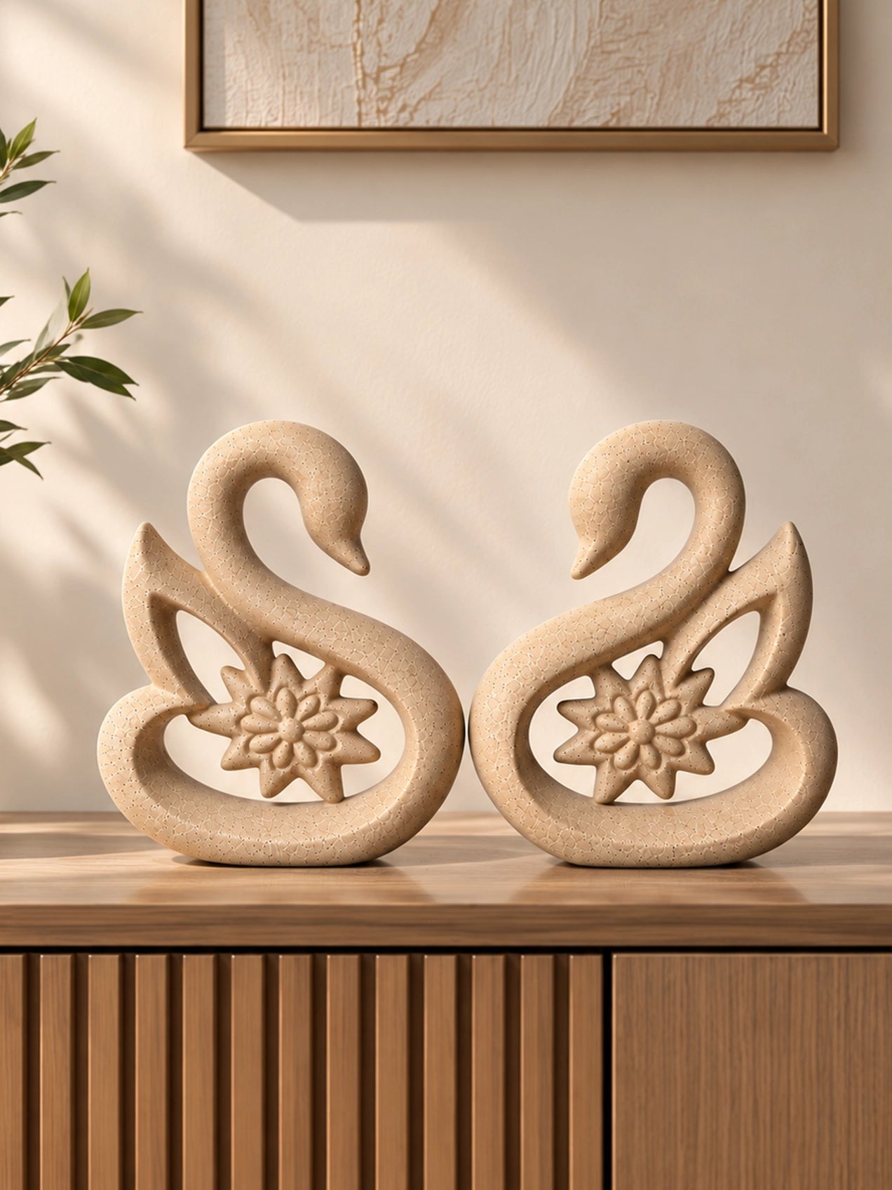 Premium Ceramic Swan Duo