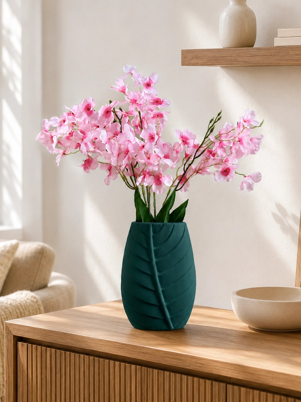 Artificial Dame's Rocket Flowers Bunch | Dark Pink | 50 cm