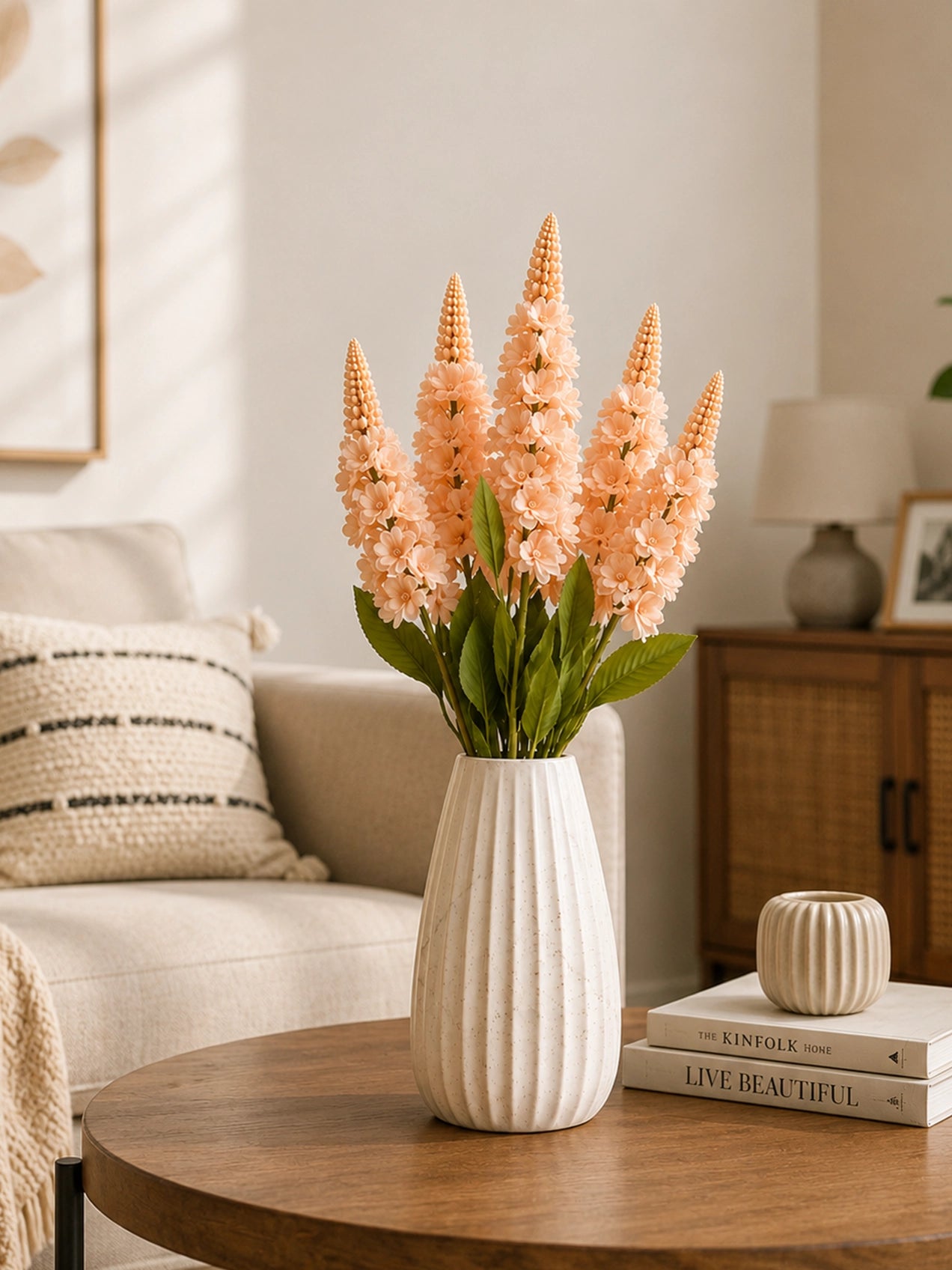 Artificial Snapdragon Flower Bunch | Peach | 59 cm