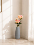 Luxe Artificial Peony Flower Stick | Off-White-Pink-Purple | 88 cm