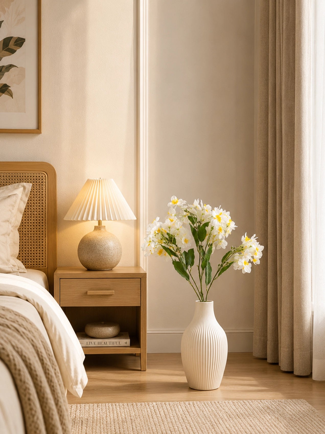 Artificial Daffodil Flower Stick | White | 88 cm