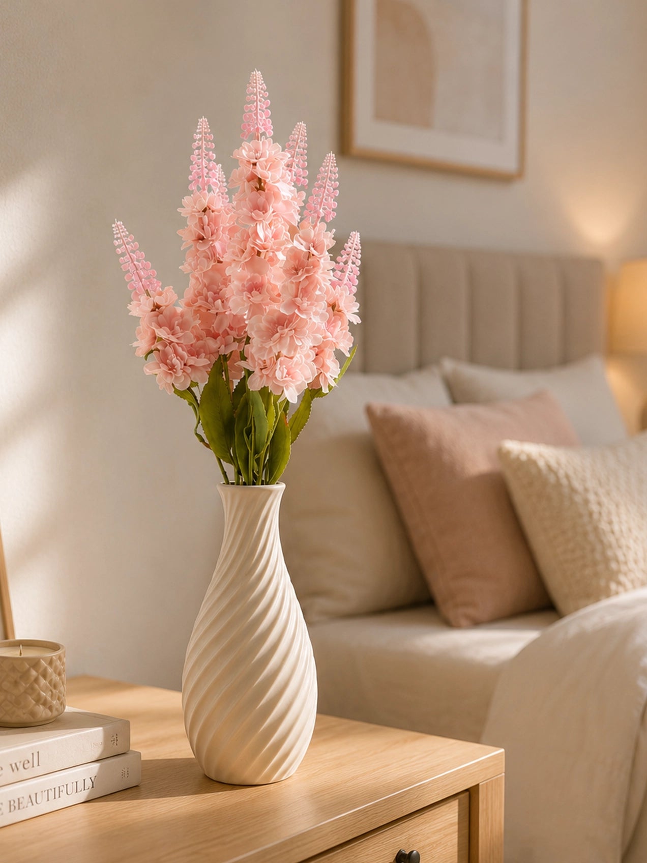 Artificial Snapdragon Flower Bunch | Light Pink | 59 cm