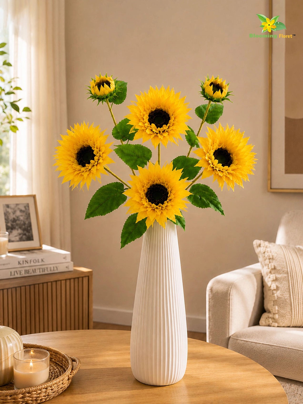 Artificial Sunflower Stick | Yellow | 78 cm | Set of 2