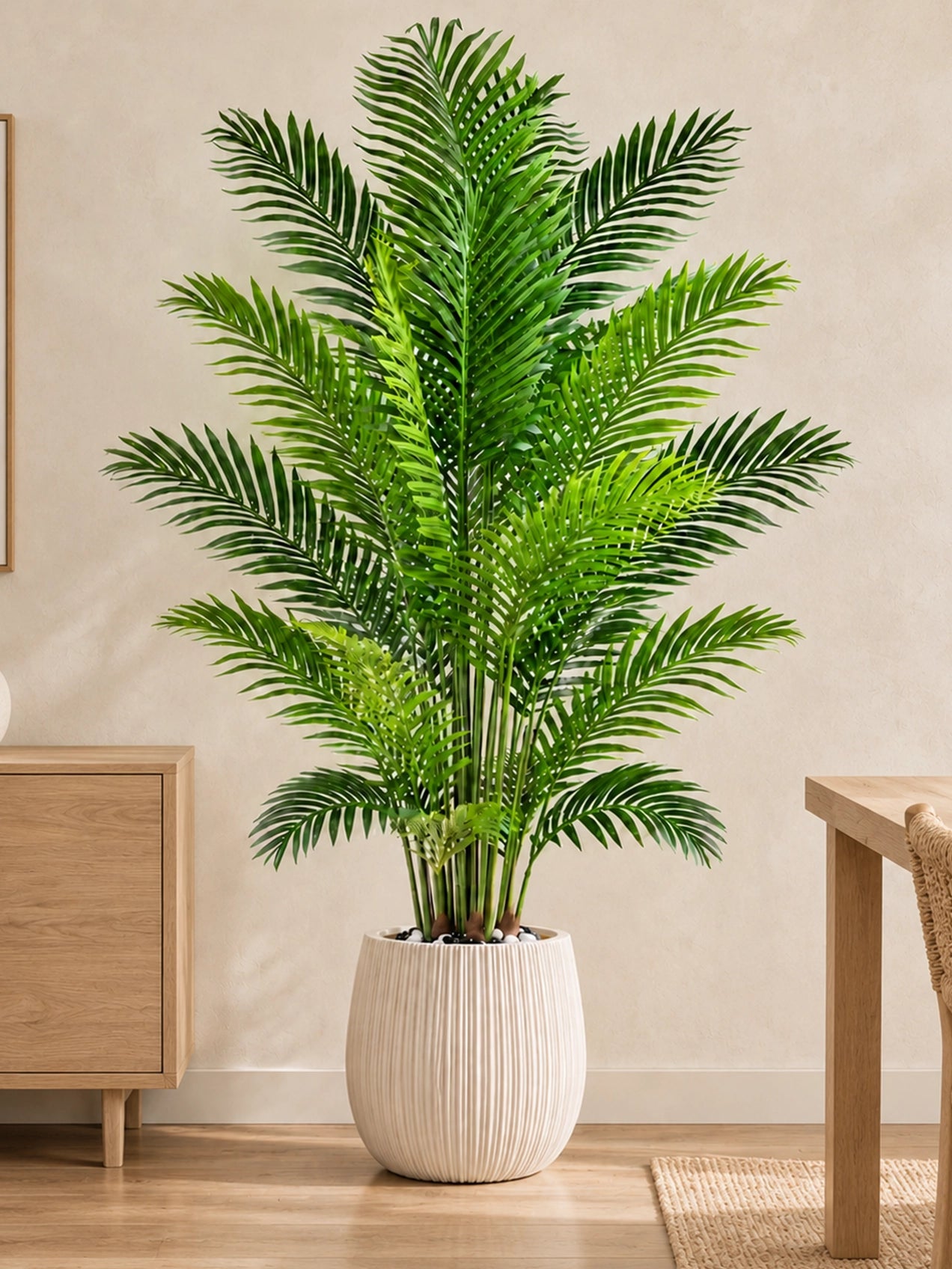 Artificial Areca Palm Plant | 210 cm | 21 Leaves | With Basic Pot