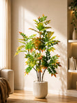 Minimalistic Faux Autumn Sumac Tree | 120 cm | With Basic Pot