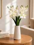 Artificial Cymbidium Orchid Flower Bunch | White | 57 cm