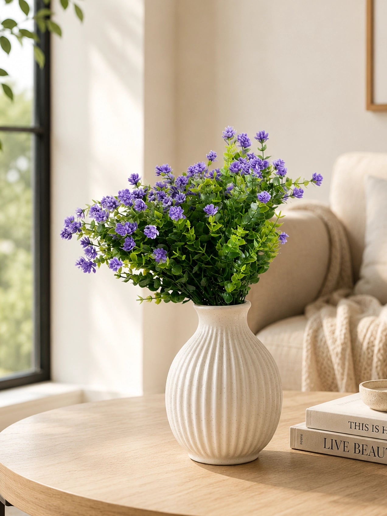 Artificial Kalanchoe Flower Bunch | Purple | 33 cm