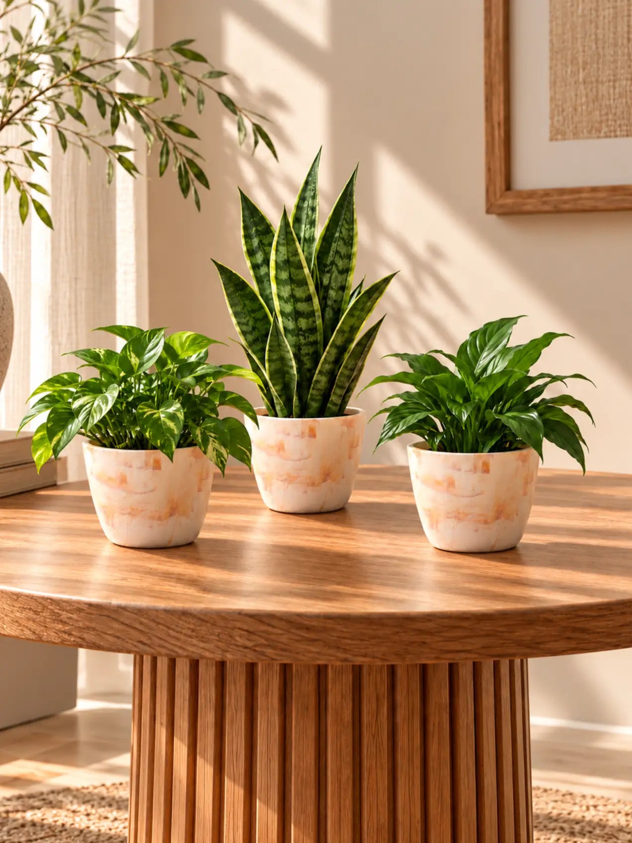 Vivid Tie-Dye Planter | Beige | 12 cm | Set of 3