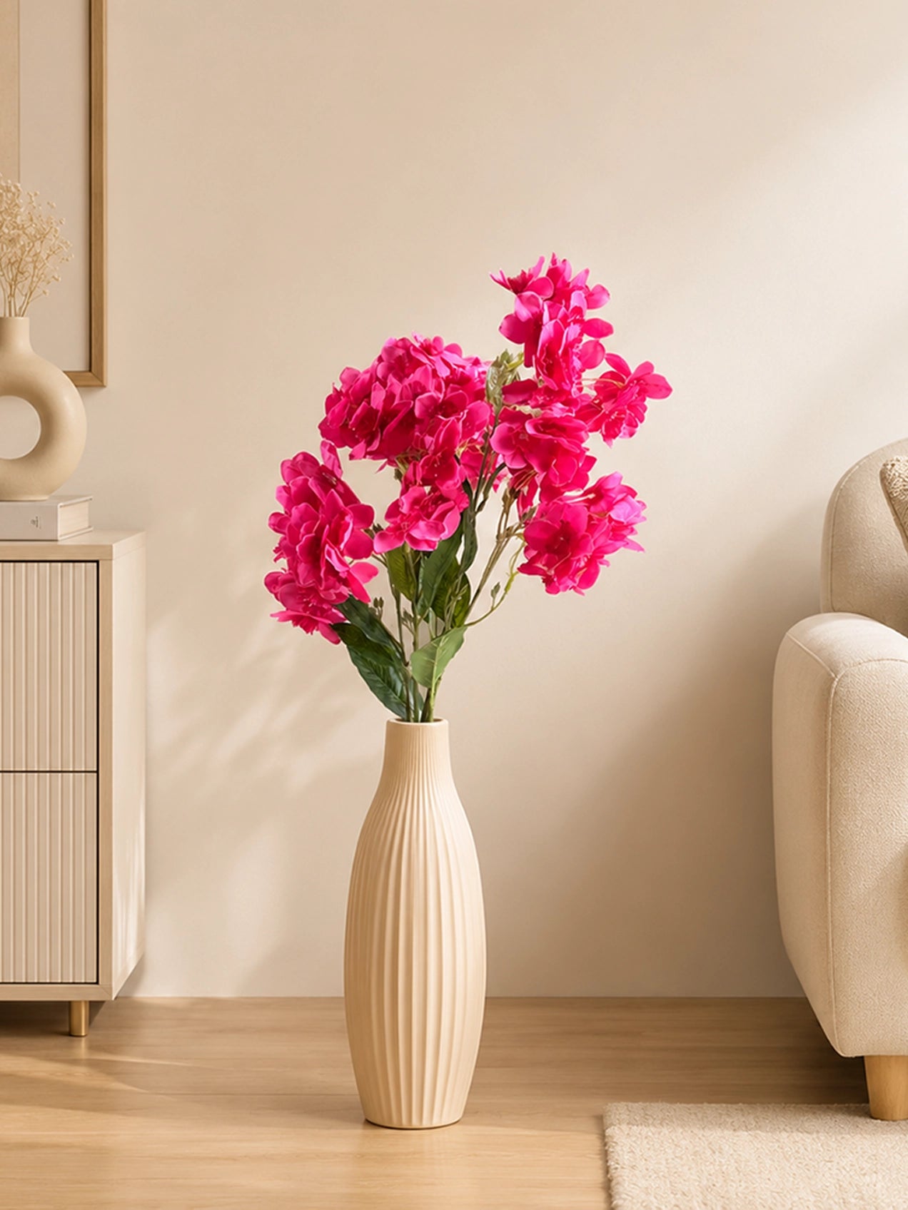 Artificial Daffodil Flower Stick | Pink | 88 cm