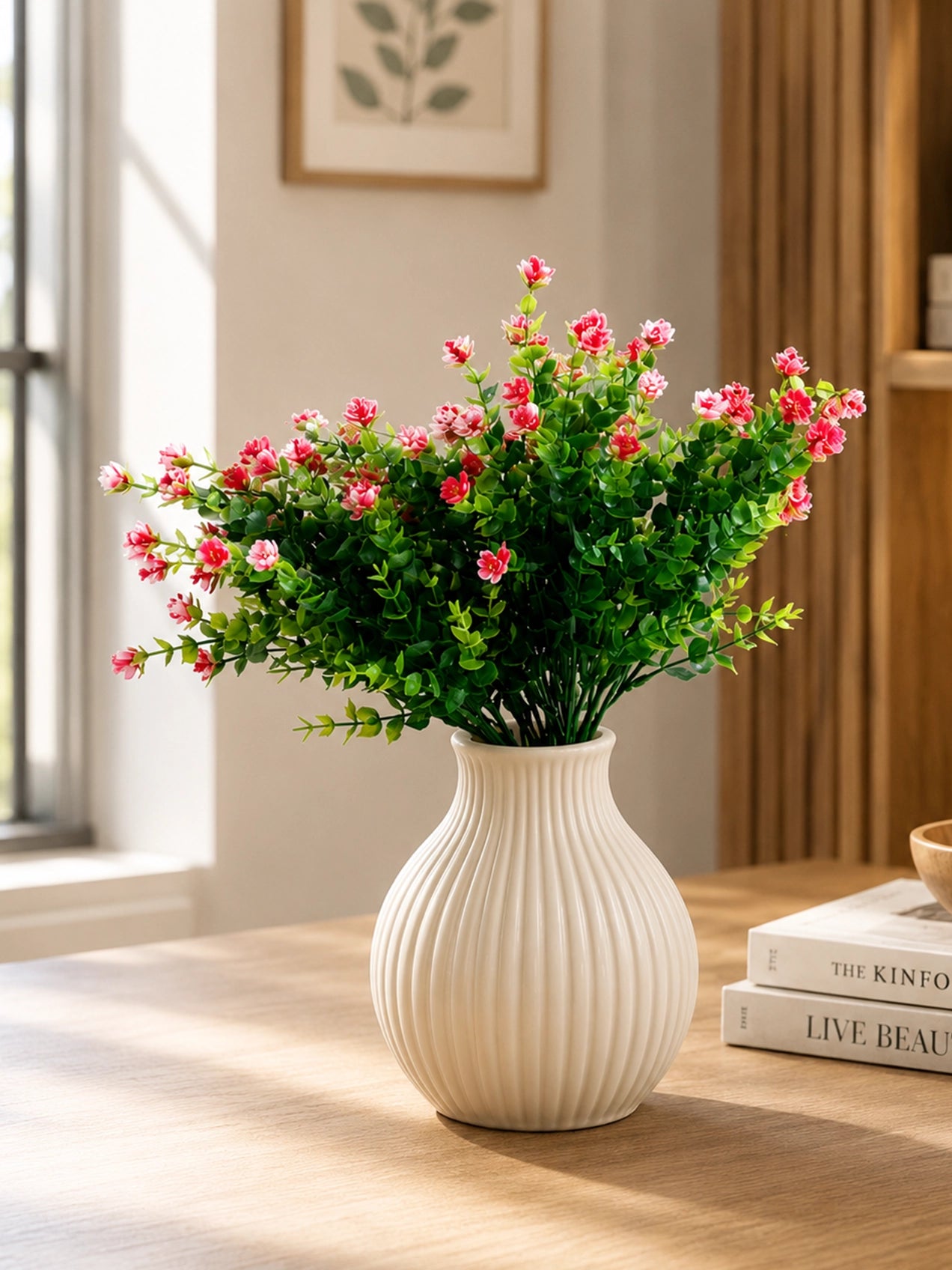 Artificial Kalanchoe Flower Bunch | Red | 33 cm