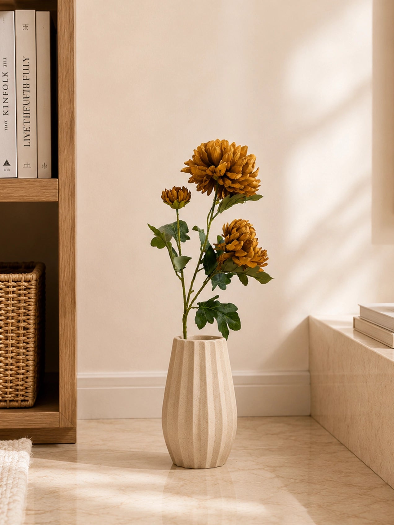 Luxe Artificial Peony Flower Stick | Brown | 88 cm