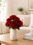 Artificial Rose Flower Bunch | Red | 40 cm