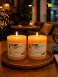 Lime Basil & Citrus Scented Pillar Candle | 8 cm | Set of 2