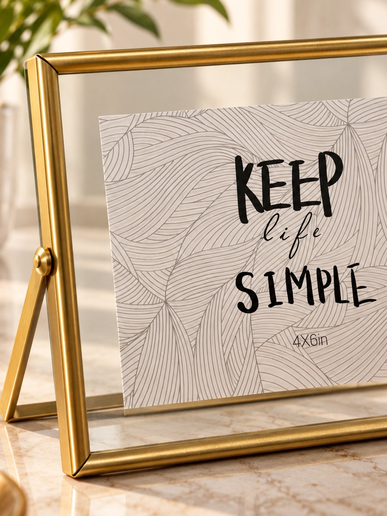 Horizontal Glass Metal Frame – Keep Life Simple | 15 cm