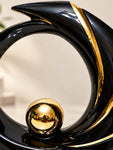 Modern Abstract Art Ceramic Statue | Black | 20 cm