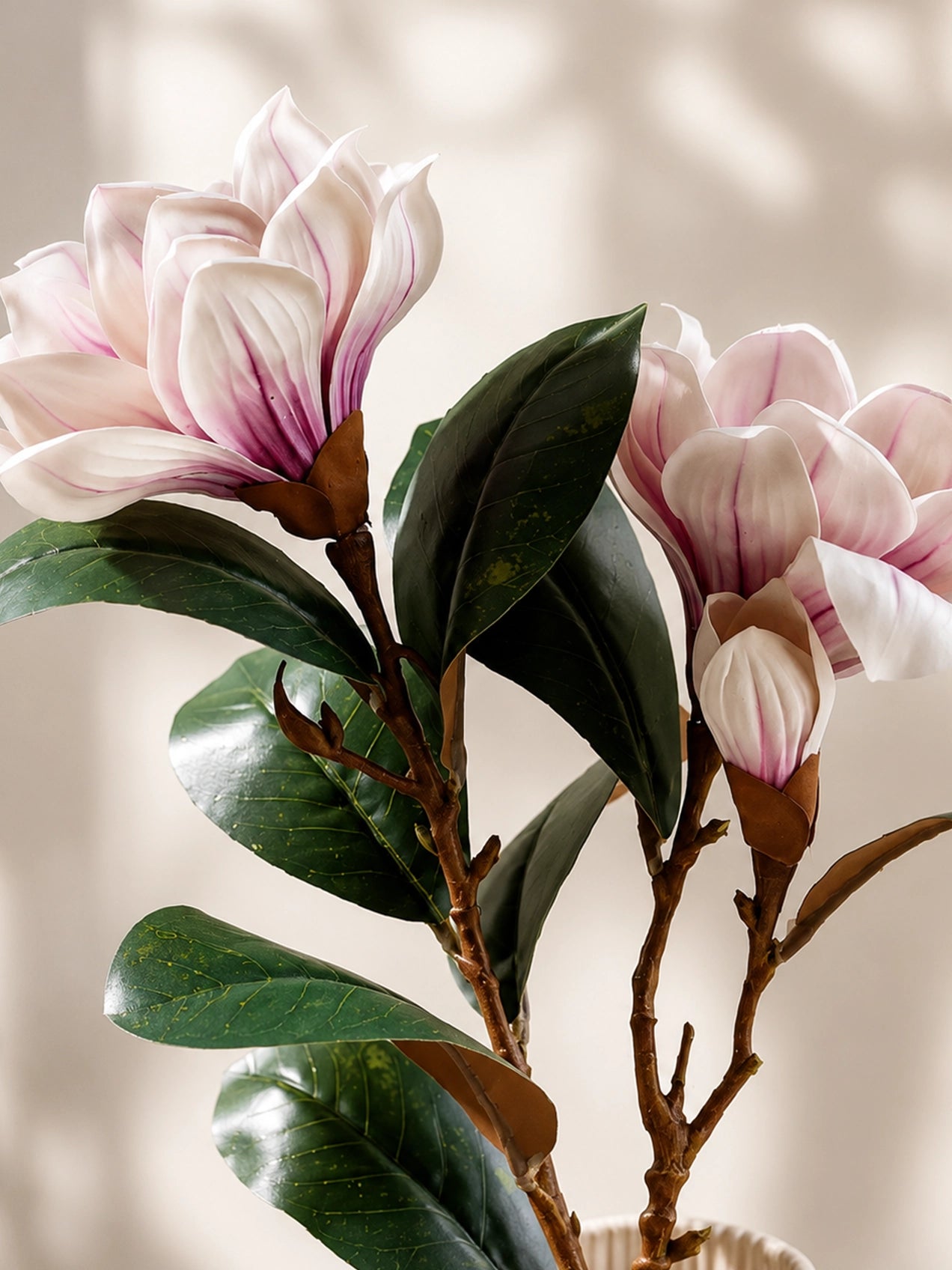 Artificial Magnolia Flower Branch | Light Purple | 76 cm