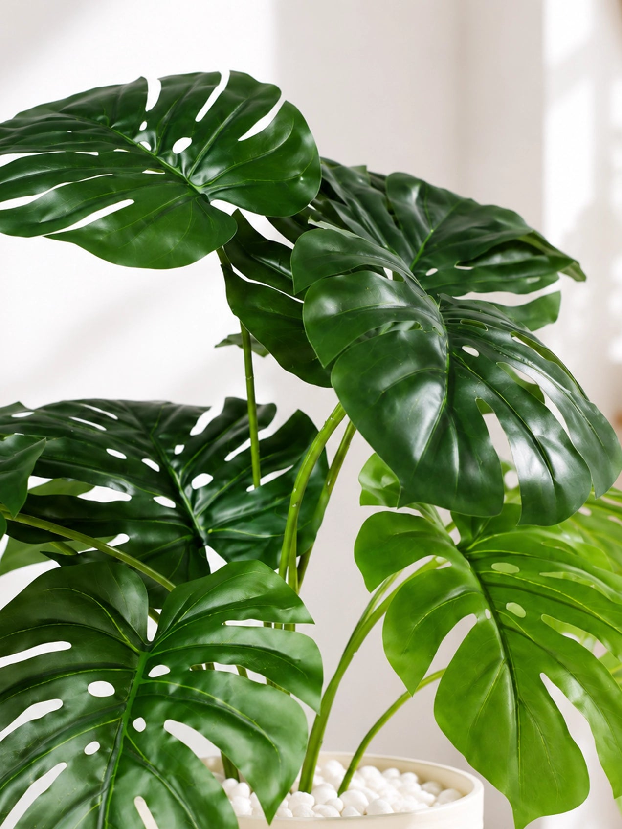 Artificial Monstera Plant | 50 cm | 12 Leaves | With Basic Pot