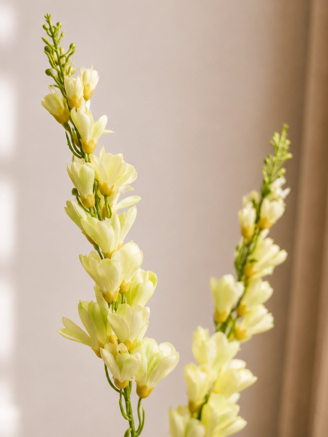 Artificial Orchid Flower Stick | Off White | 106 cm