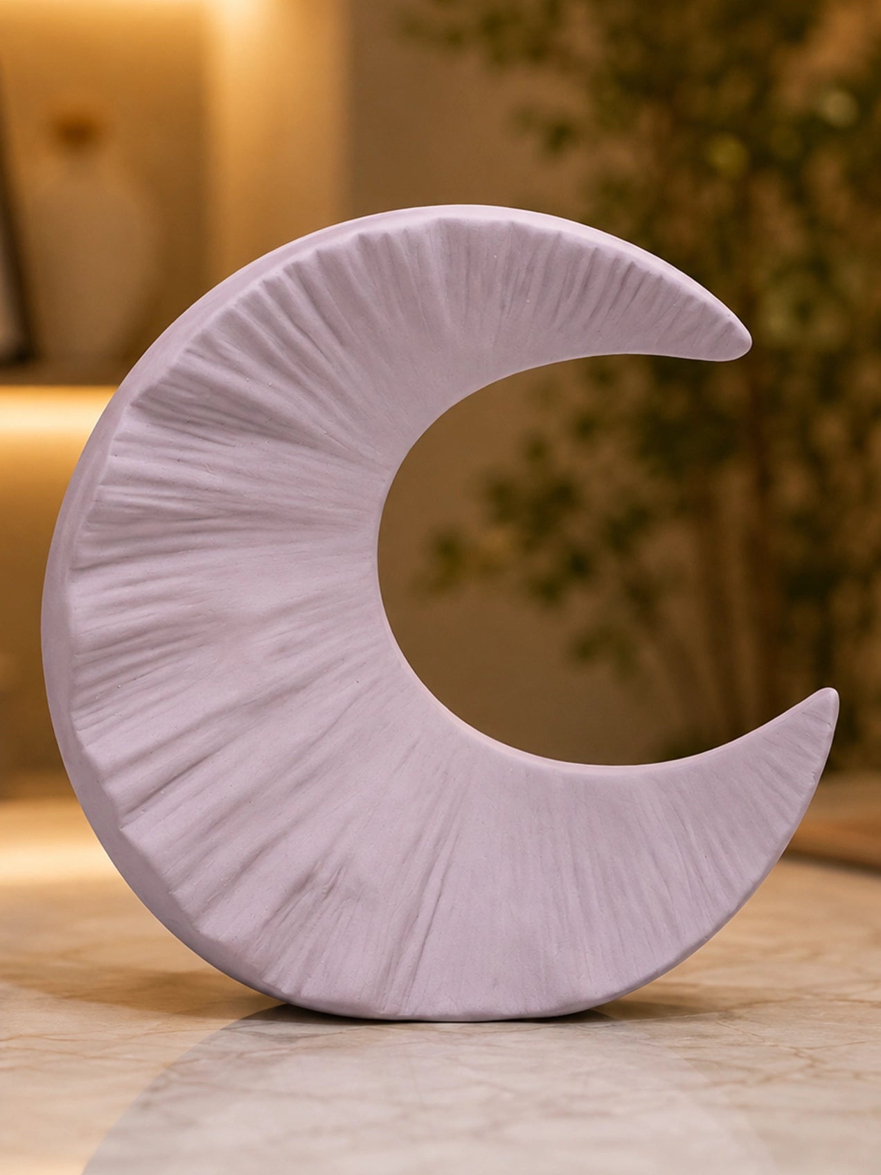 Half-Moon Ceramic Vase | Light Purple | 18 cm