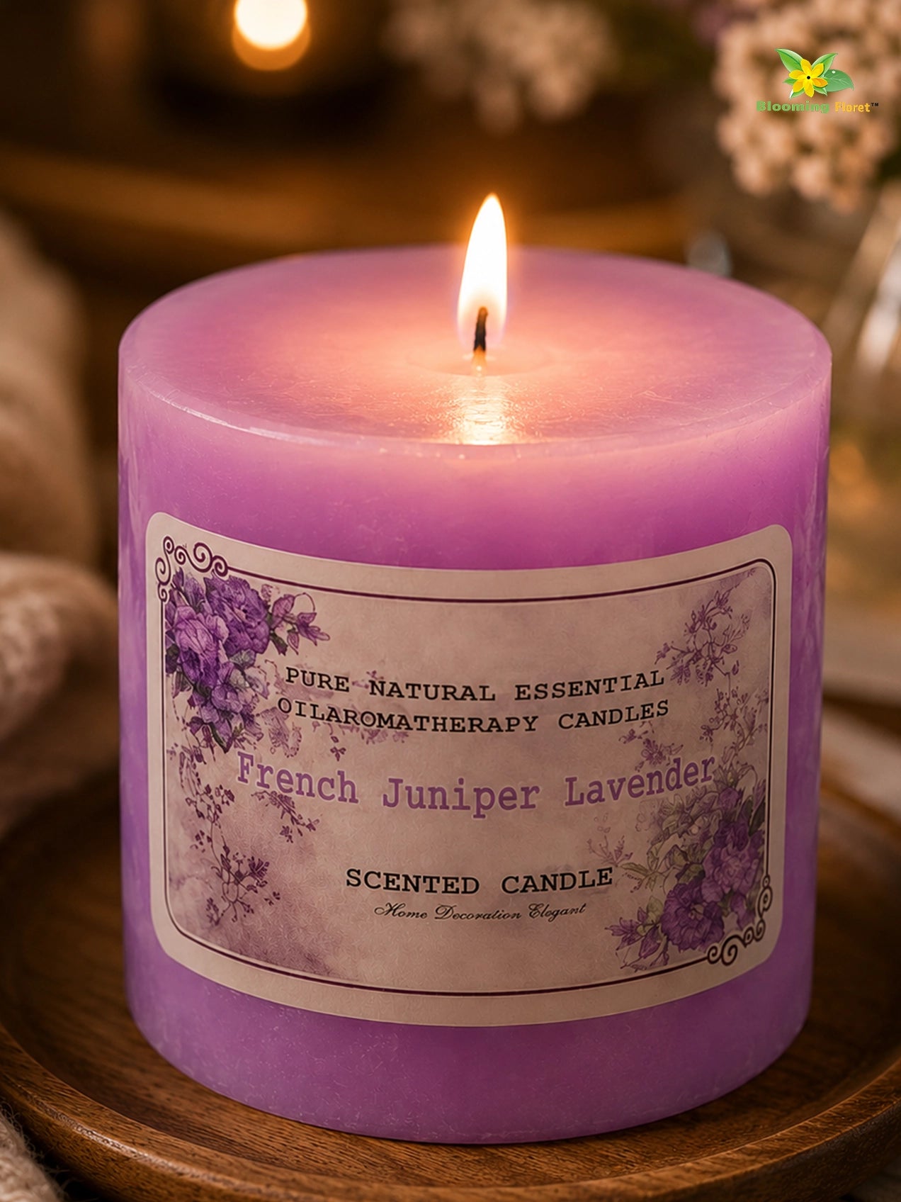 French Scented Pillar Candle | 8 cm | Set of 4