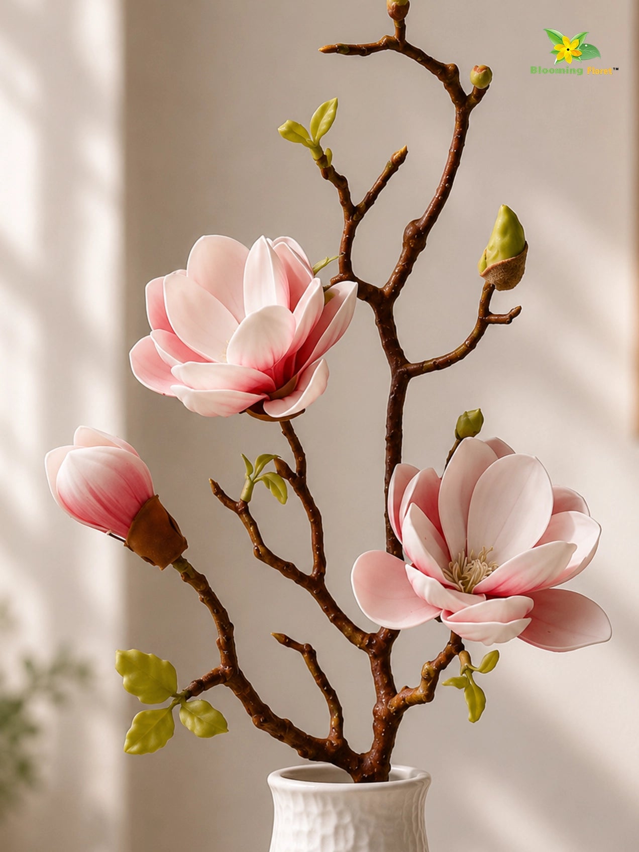 Magnolia Ikebana Flower Stick | Pink | 72 cm | Set of 2