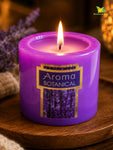 Lavender Scented Pillar Candles | 5 cm | Set of 2, 6 Pcs