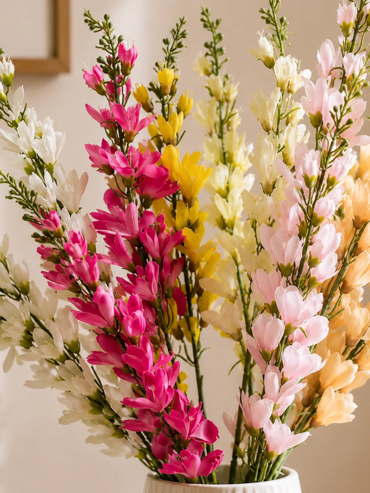 Artificial Orchid Flower Bunch for Decor | 106 cm | Set of 6