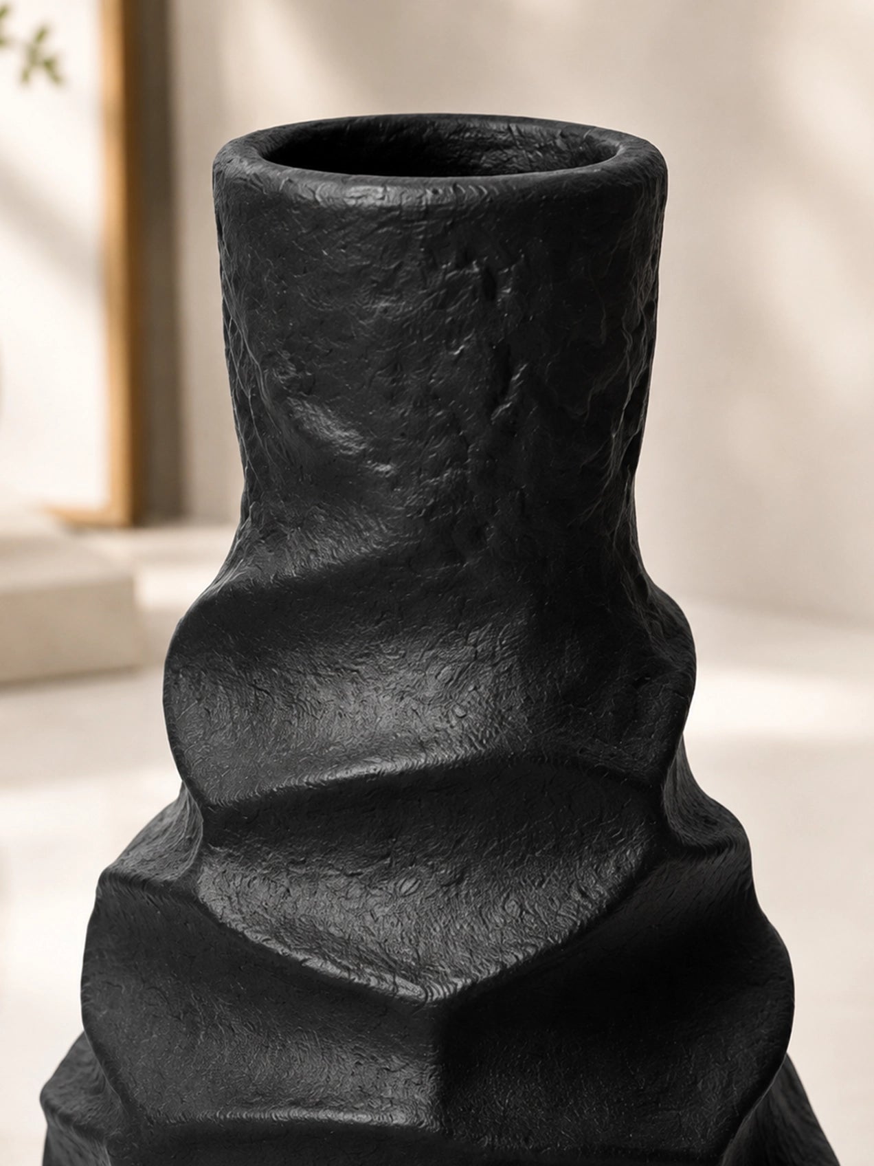Black Spiral Ceramic Vase | 23 cm