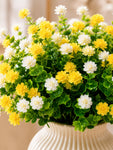 Artificial Kalanchoe Flower Bunch | Yellow and White | 33 cm