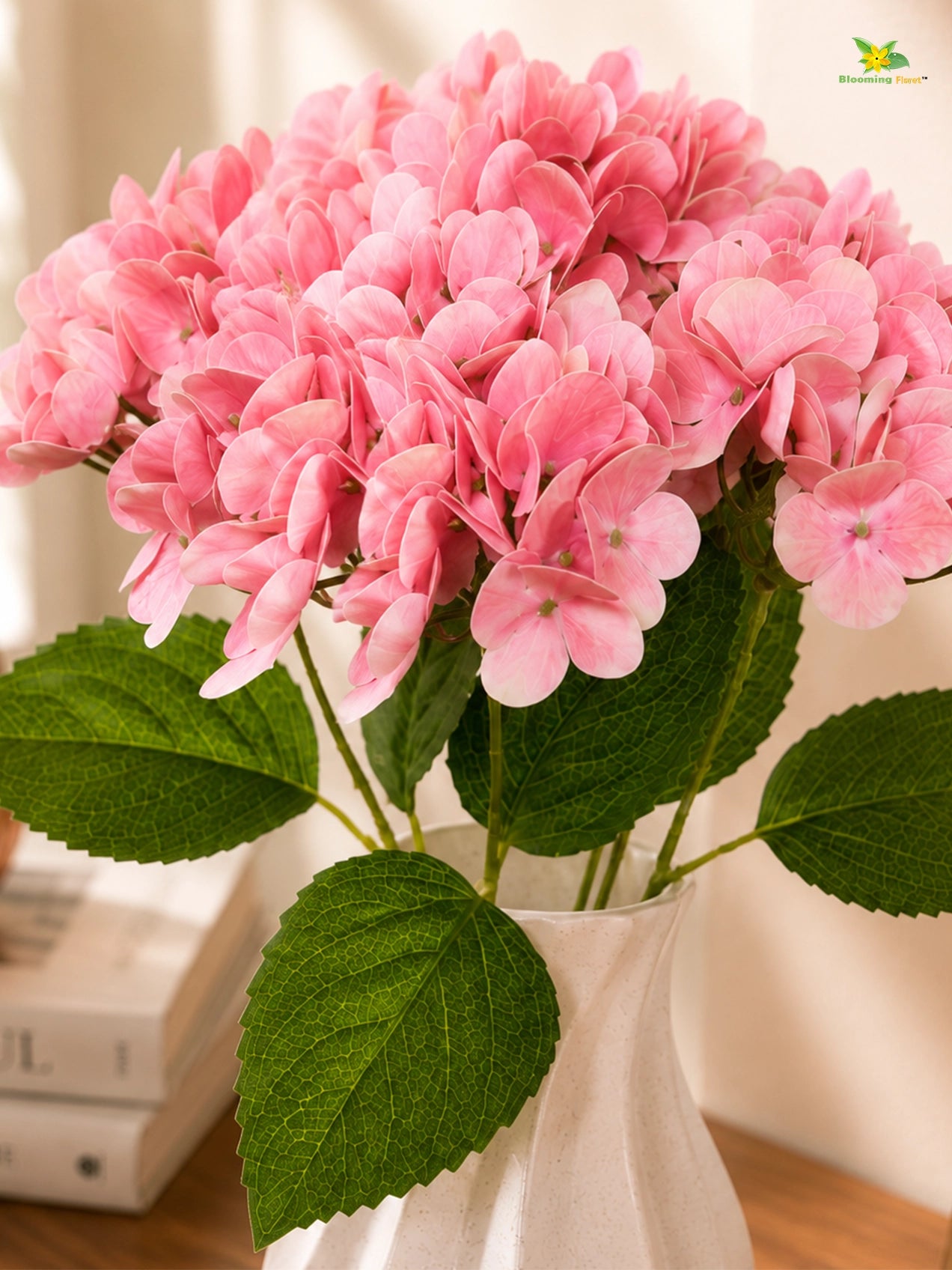 Artificial Hydrangea Flower Bunch | Light Pink | 42 cm