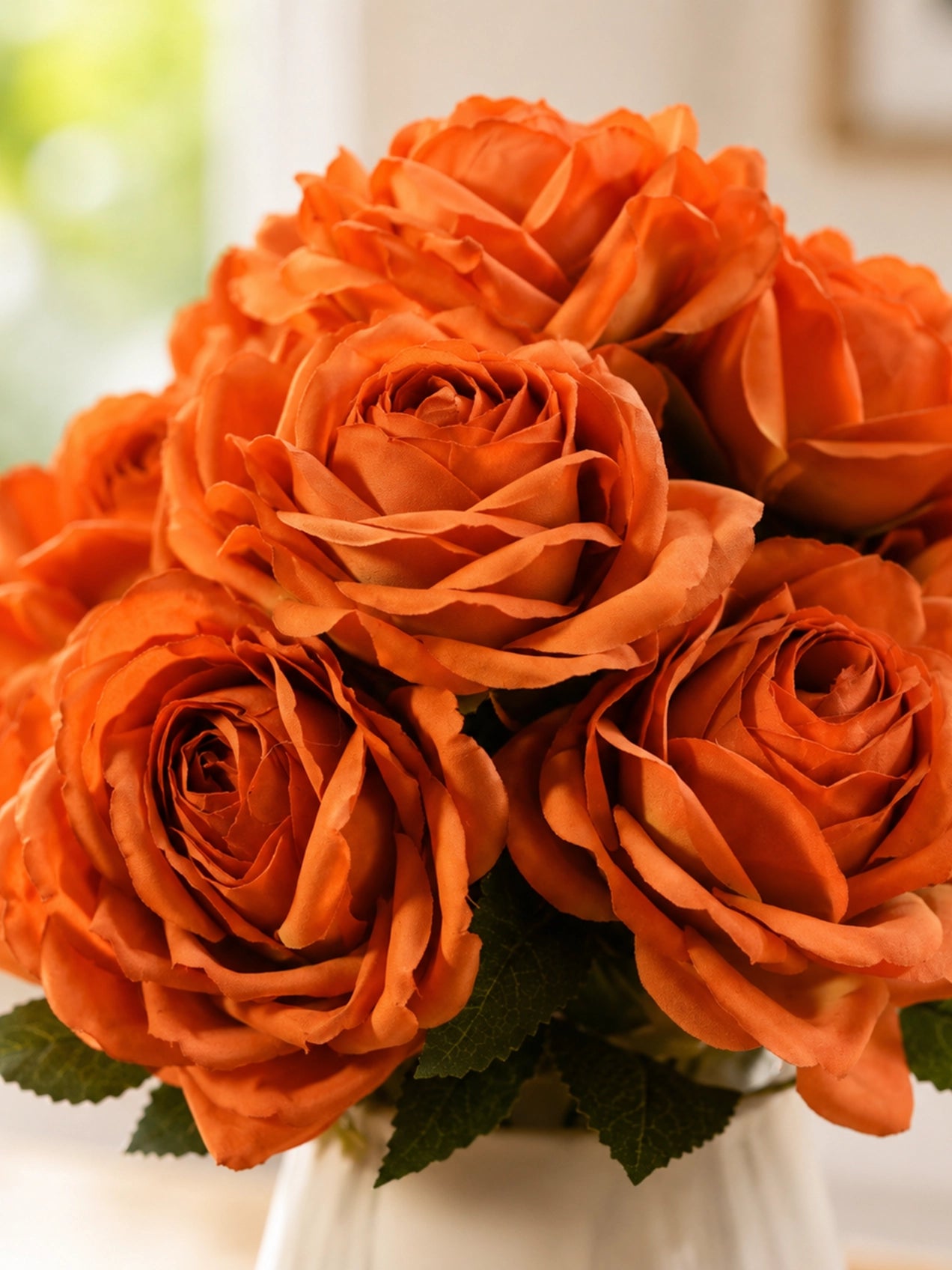 Artificial Rose Flower Bunch | Brown | 40 cm