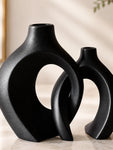 Harmony Loop Ceramic Vases | Black | 21 cm | Set of 2