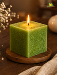 Scented Square Candle Expressions | Green | 8 cm | Set of 1
