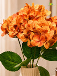 Artificial Hydrangea Flower Bunch | Light Brown | 42 cm