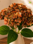 Artificial Hydrangea Flower Bunch | Dark Brown | 42 cm